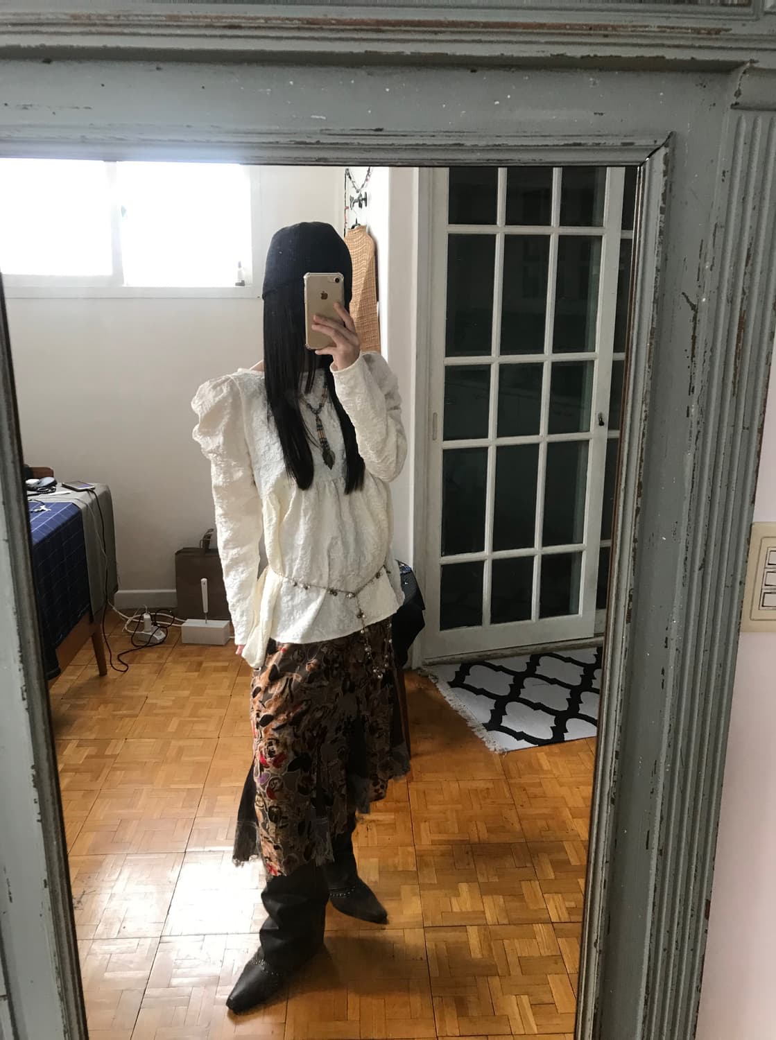 vintage ivory pattern blouse 상품이미지9