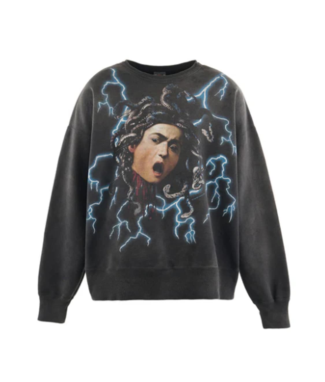 [새상품/L] 세인트미카엘 스웻셔츠 메두사 맨투맨 블랙 상품이미지1