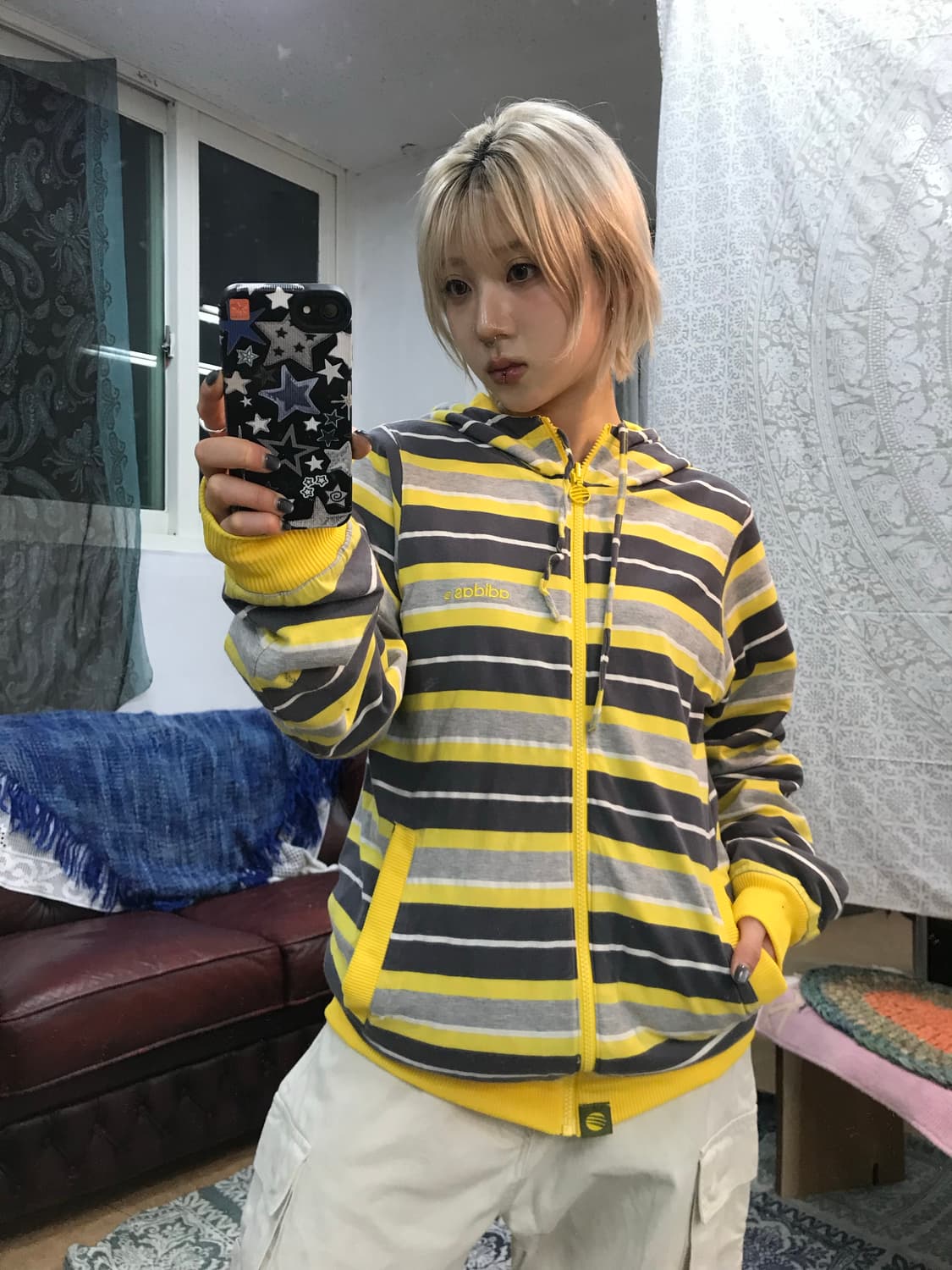 아디다스 리버시블 옐로우 후드집업  상품이미지1