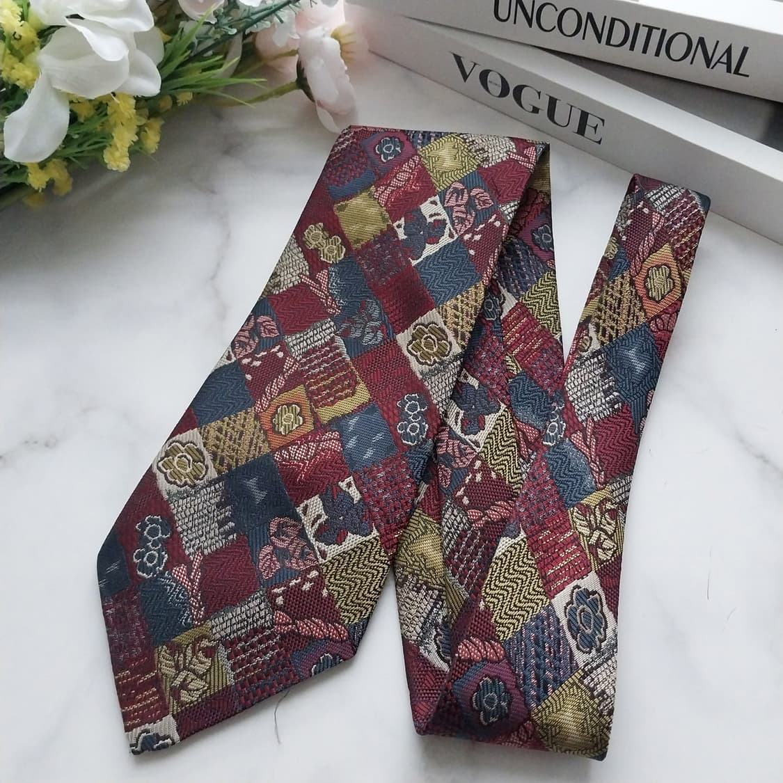 피에르가르뎅 실크 버건디 믹스 넥타이 9.5cm A등급 K590
 상품이미지5