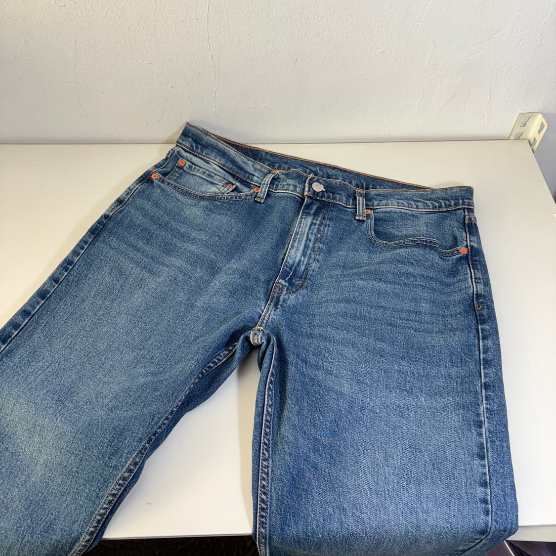 XL 36 리바이스505 레귤러일자핏 연청워시드 데님팬츠 상품이미지4