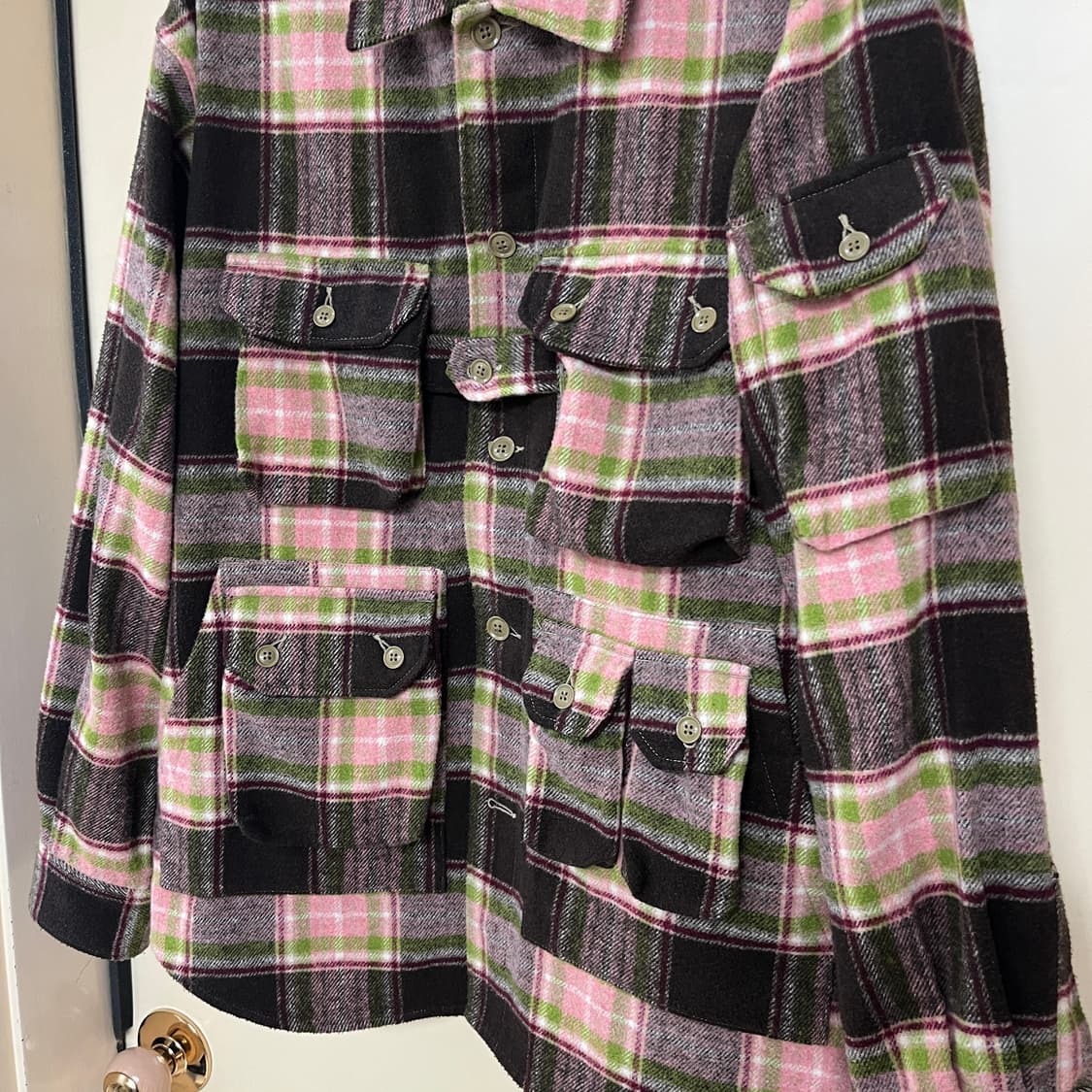 [L] 엔지니어드가먼츠 익스플로러 셔츠 자켓 브라운/핑크 엔가 상품이미지5