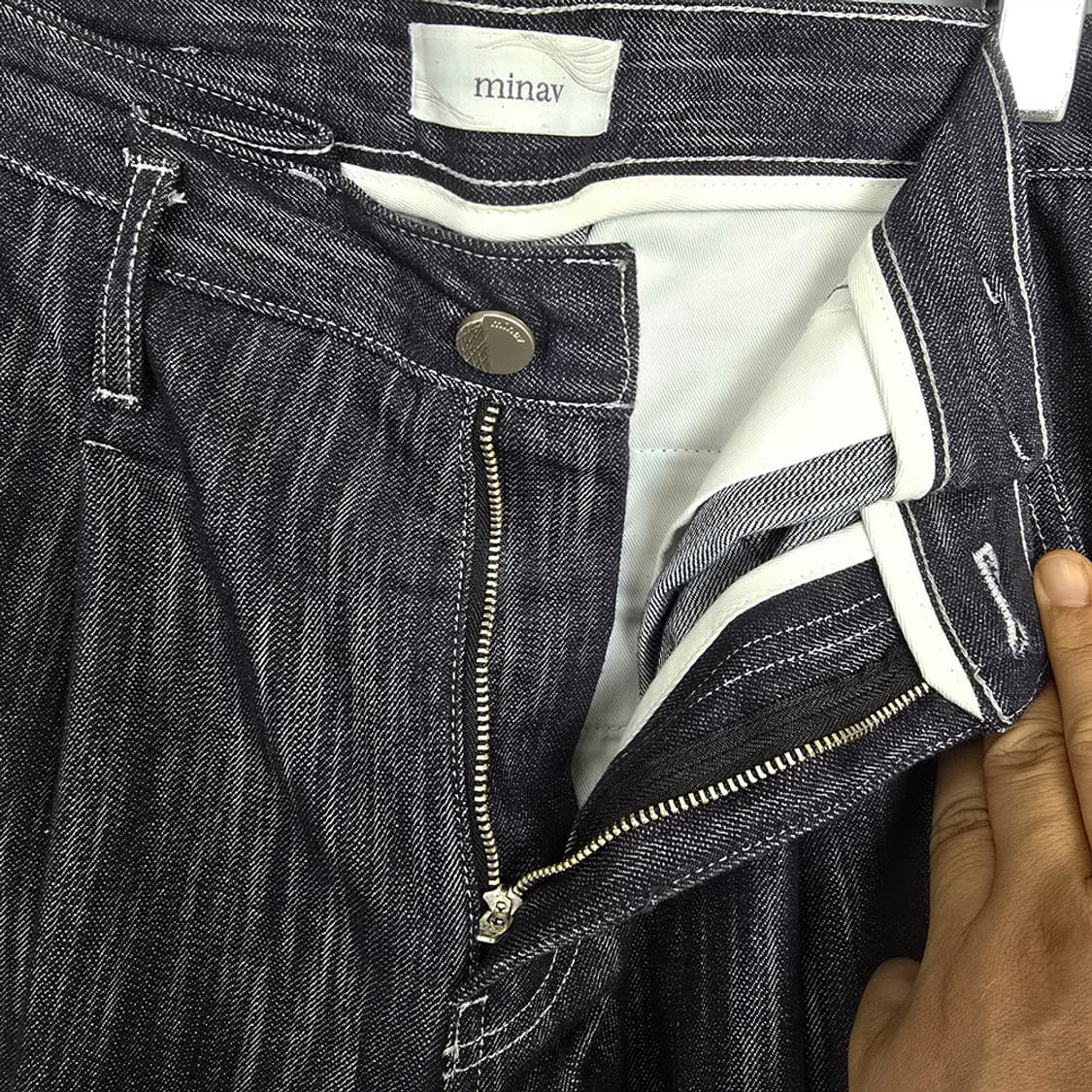 미나브 minav 원턱 카운터 데님팬츠 L 상품이미지7