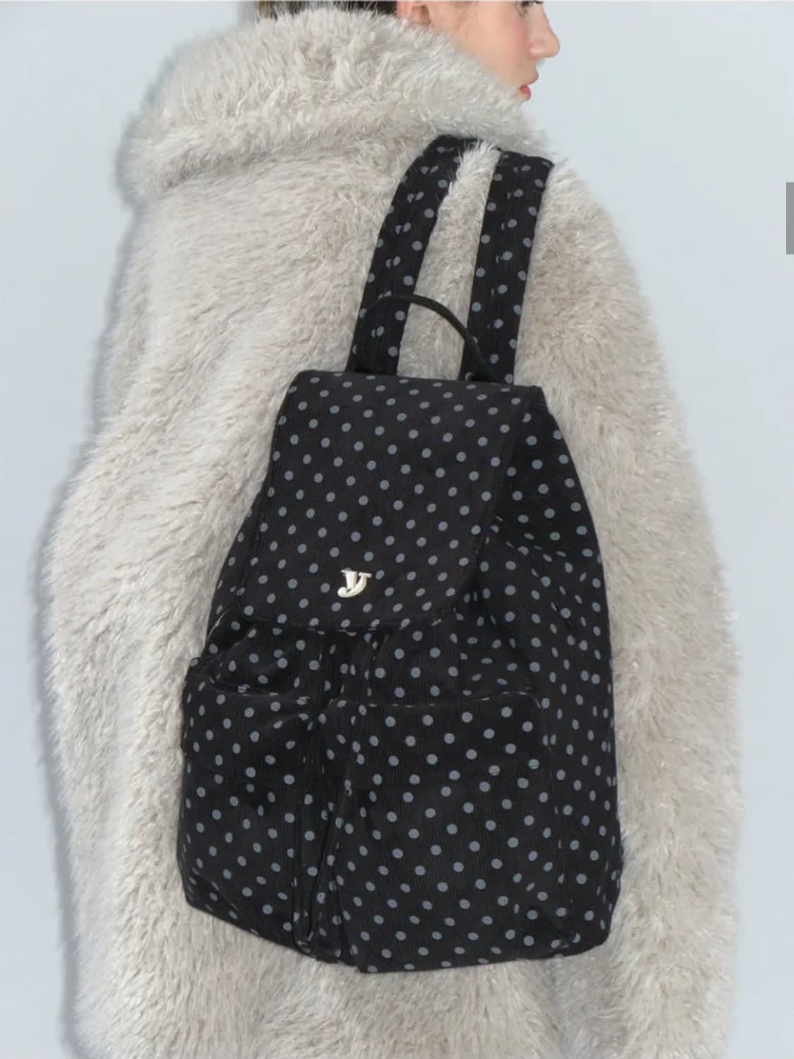 여밈 데이 백팩 도트 코듀로이 상품이미지3