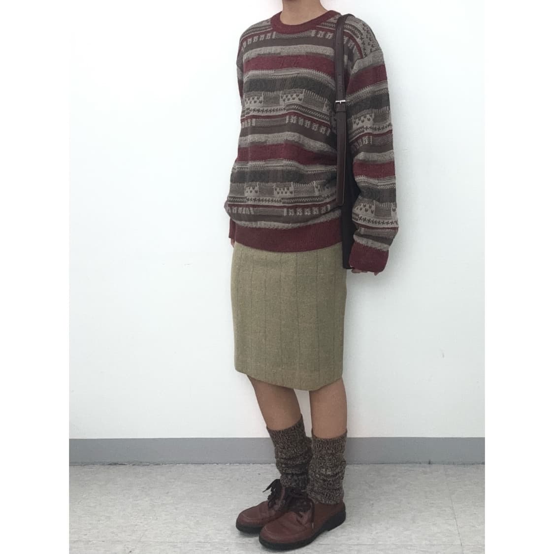 빈티지 레드 니트 스웨터 상품이미지3