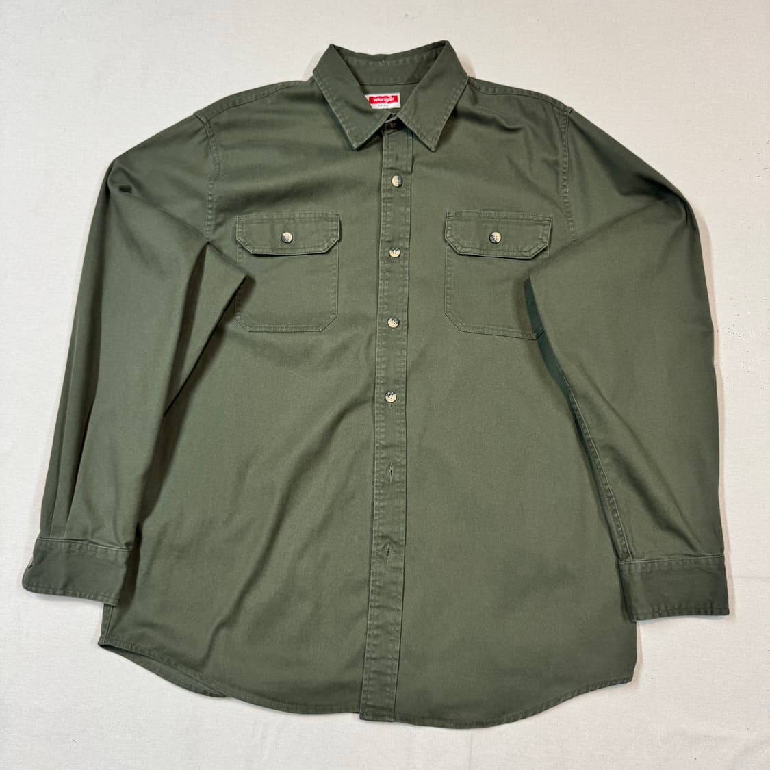 L) Wrangler 랭글러 투포켓 워크웨어 코튼 셔츠 올리브 W23 상품이미지1