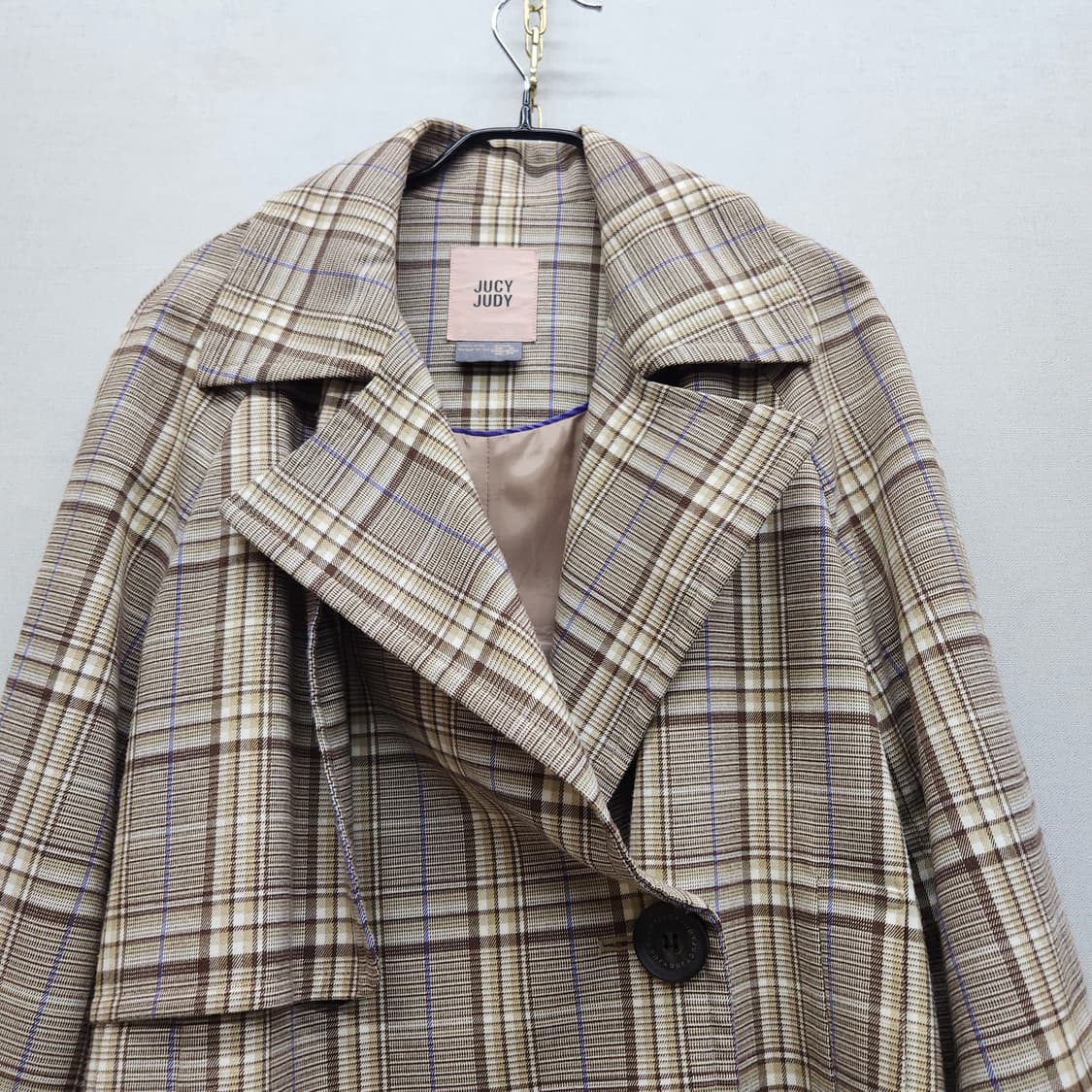 쥬시쥬디 체크패턴 더블버튼 하프코트 80(M) 상품이미지2