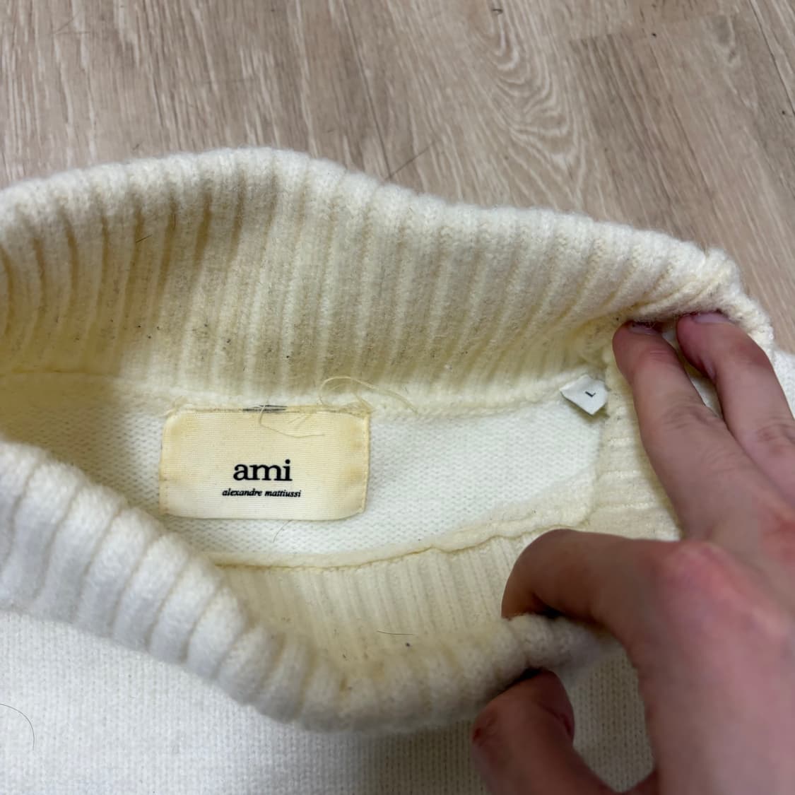 아미 빅하트 로고 터틀넥 목폴라 니트 L/100  상품이미지5