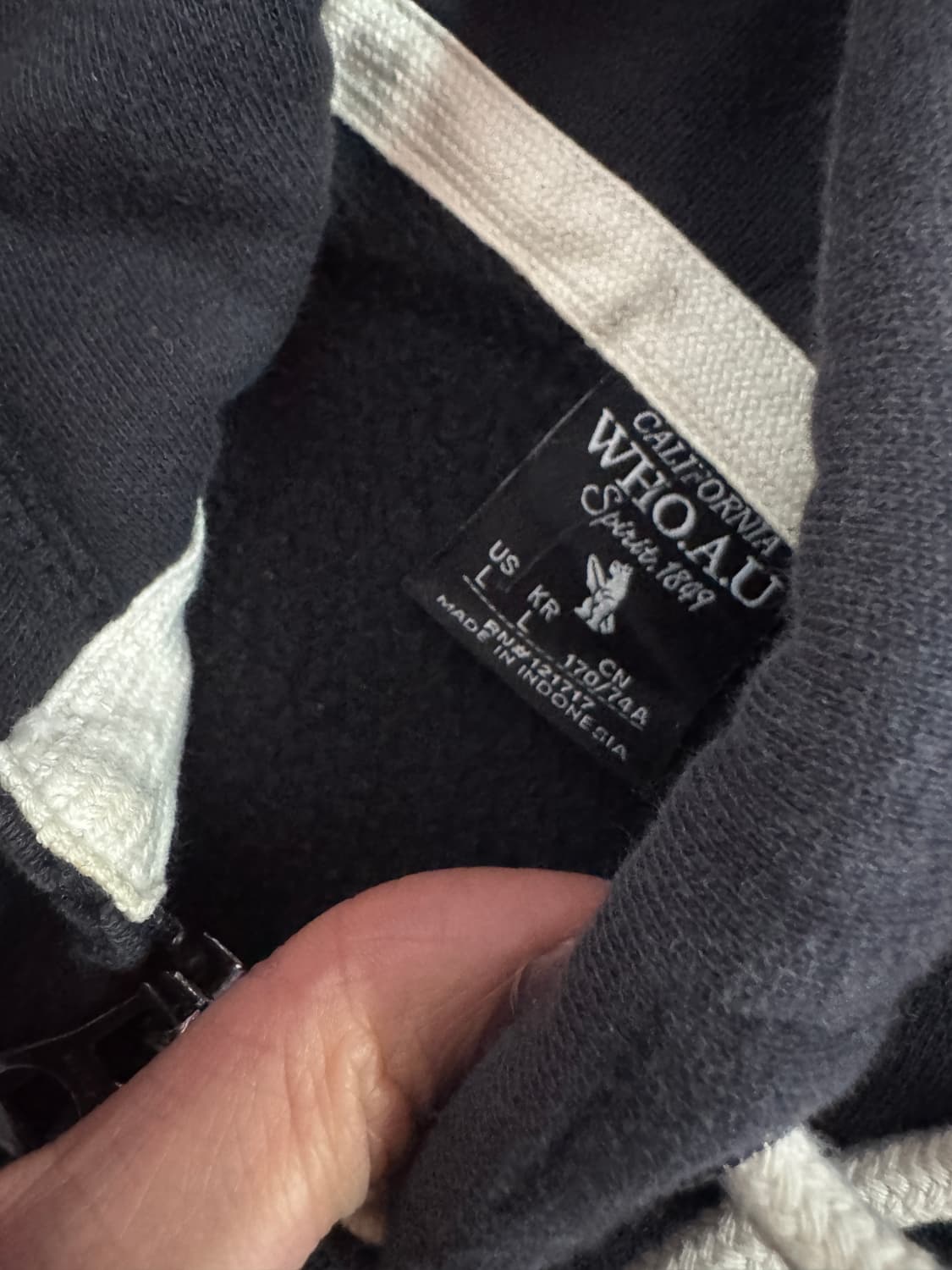 여성 후아유 스펠아웃 블랙 기모 후드집업 L 상품이미지3