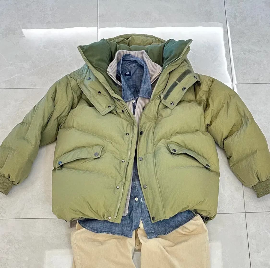 [HGBB STUDIO] BARENTS DOWN PARKA 올리브 패딩 상품이미지3