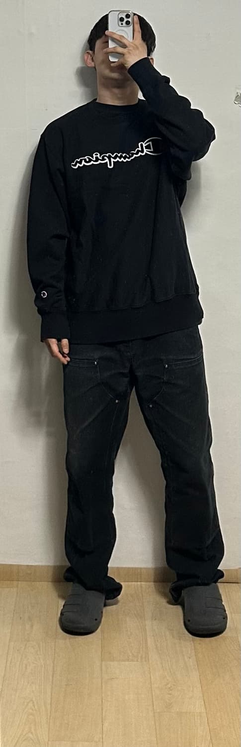 챔피언 블루택 리버스위브 로고 맨투맨 상품이미지4