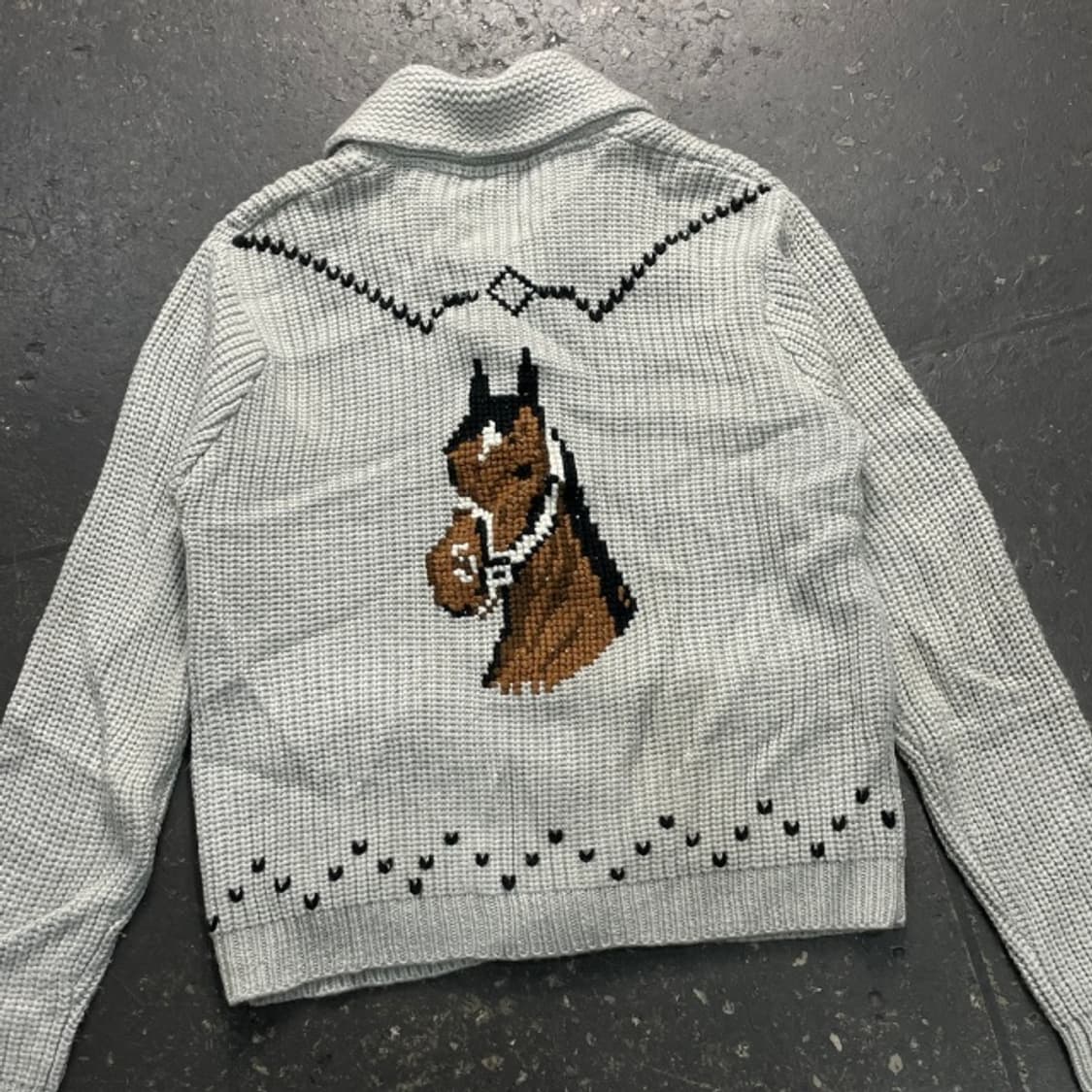100 밀러 90s 홀스 헤드 웨스턴 코위찬 스웨터  상품이미지4