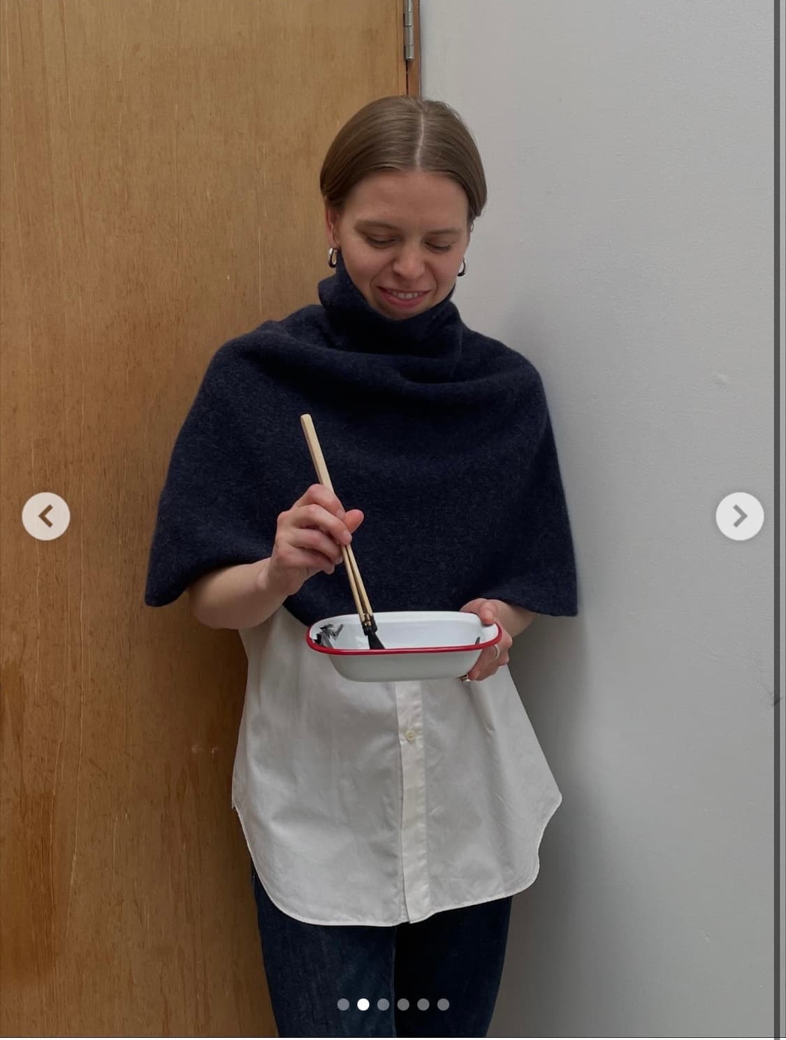 Cecilie telle high neck poncho blue 상품이미지3