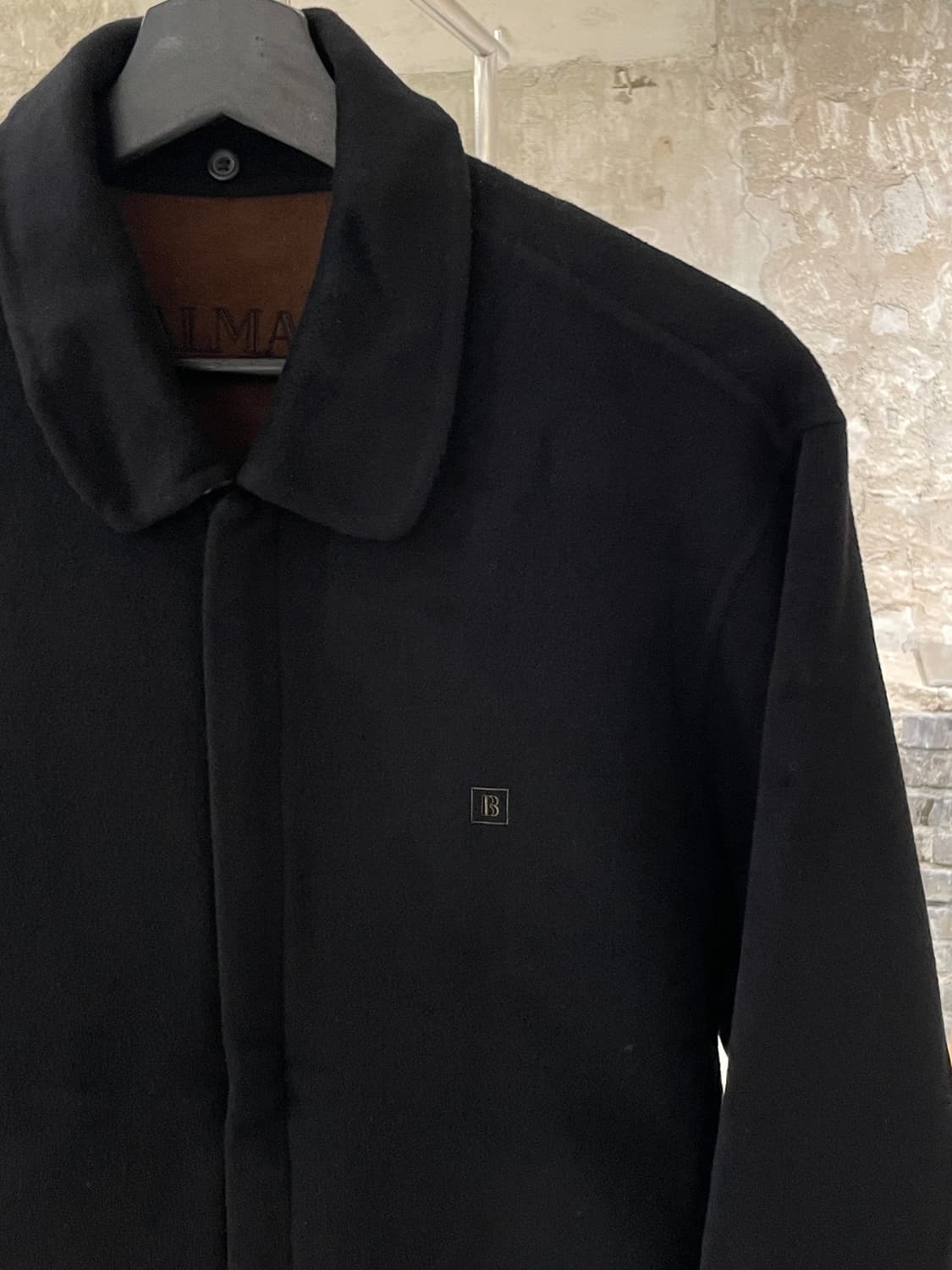 발망 블랙 스퀘어 로고 히든 집업 울 캐시미어 자켓 상품이미지3