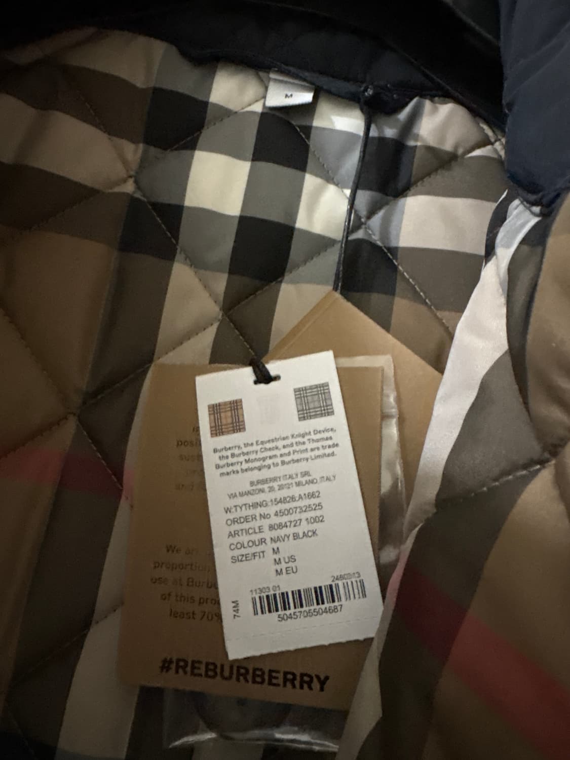 버버리 뉴타이팅 여성 롱 퀼팅 자켓 네이비 상품이미지2