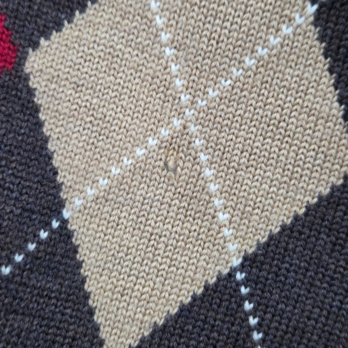 브룩스브라더스 메리노울 풀오버 하프집업 아가일 니트 S 상품이미지6