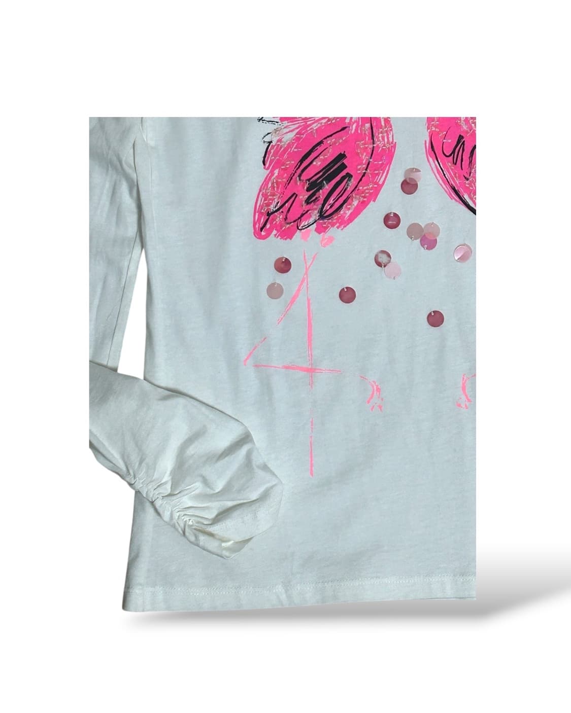 Japanese Vintage 플라밍고 스팽글 슬리브리스 상품이미지3