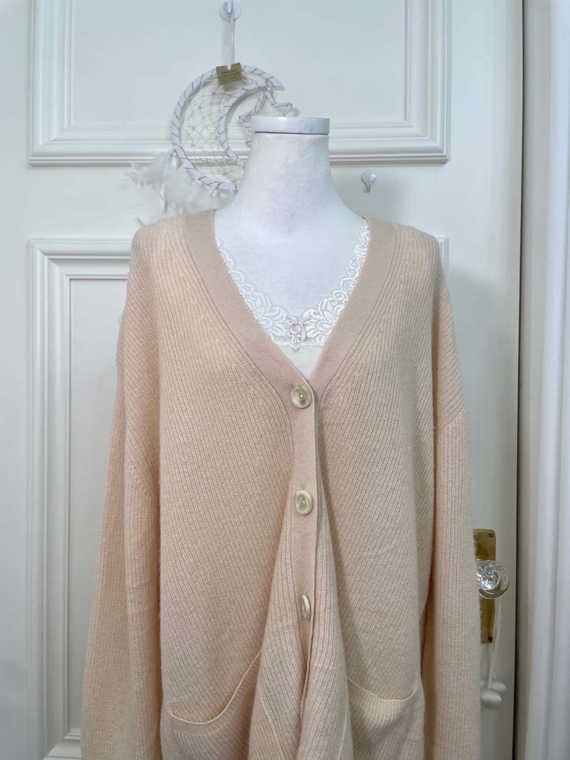 coral basic loose over cardiagn&lace sli 상품이미지5