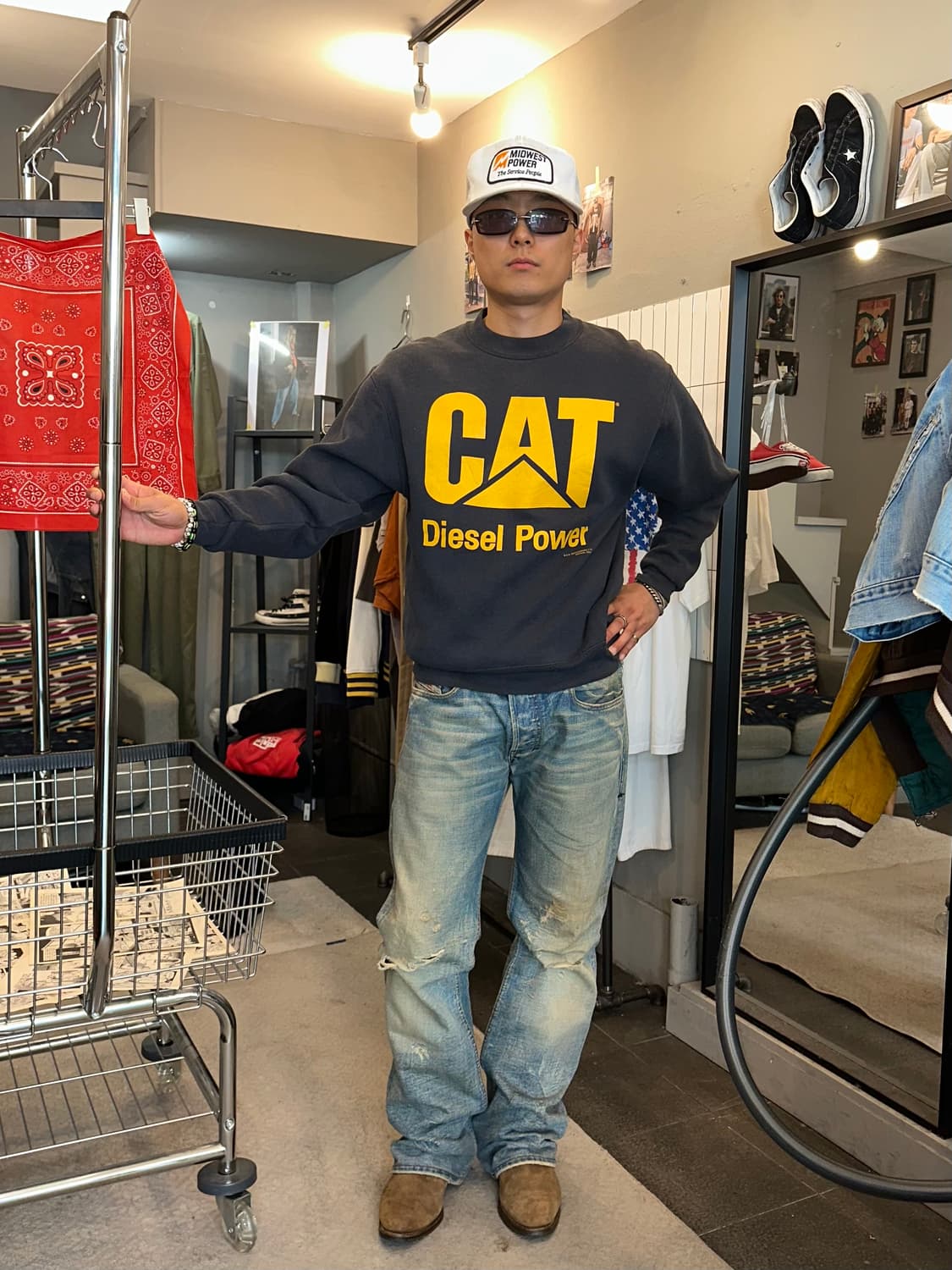 90‘s Caterpillar Cat logo sweatshirt  상품이미지1