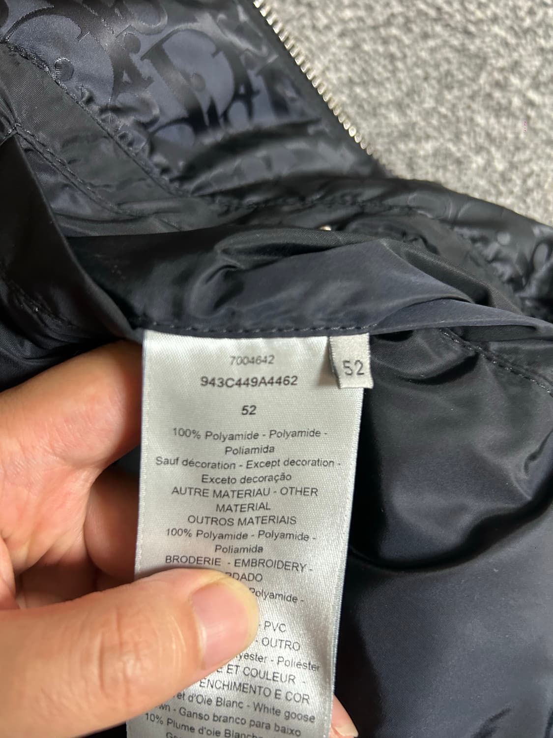 디올 오블리크 패딩 52사이즈 상품이미지5