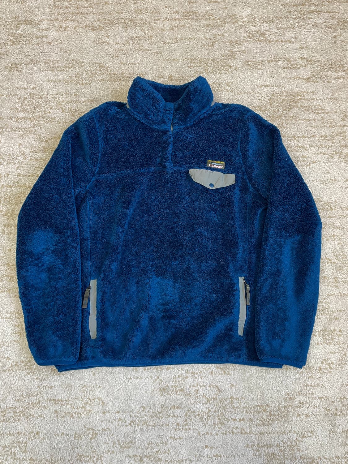 [L] 00s L.L.Bean 스냅 플리스 포켓 풀오버 후리스 자켓 상품이미지1