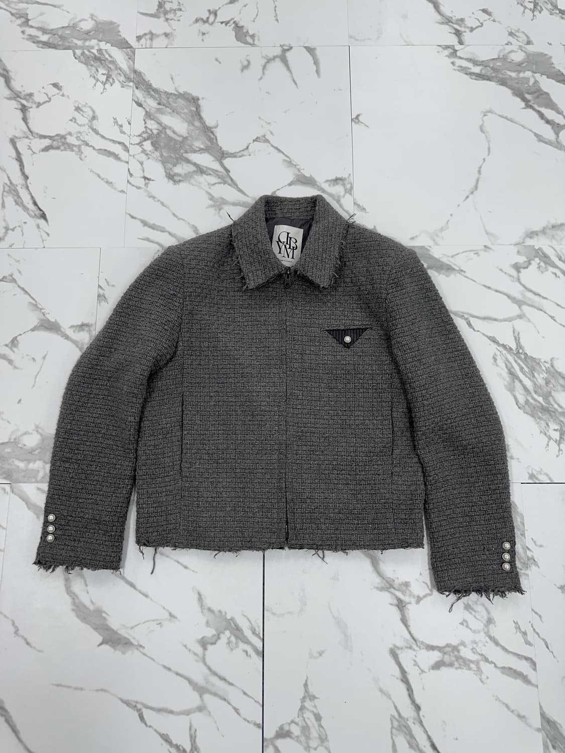 디자인바이영민 그레이 트위드 자켓 상품이미지1