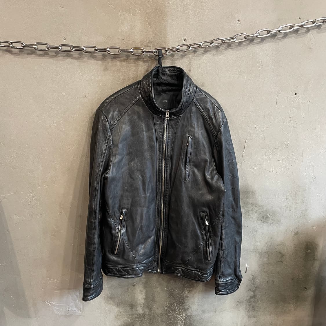 싱글 램스킨 레더 자켓 상품이미지1