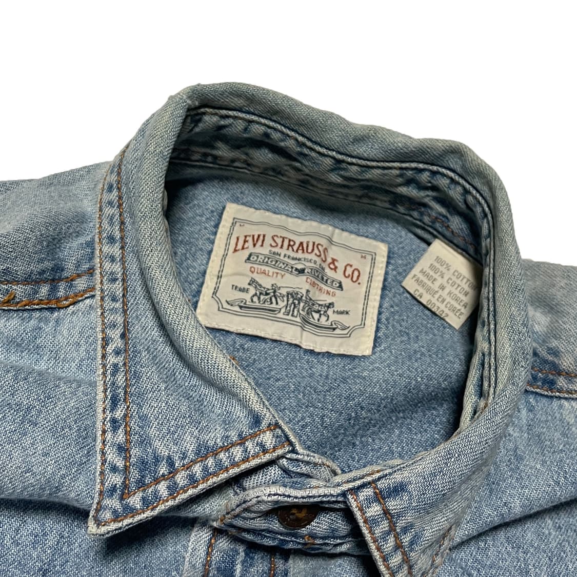 80s 리바이스 빈티지 오렌지탭 데님 셔츠 상품이미지7