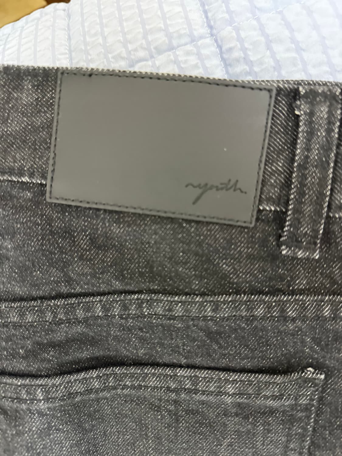 유스 스트럭쳐 와이드 데님 블랙 S 상품이미지4