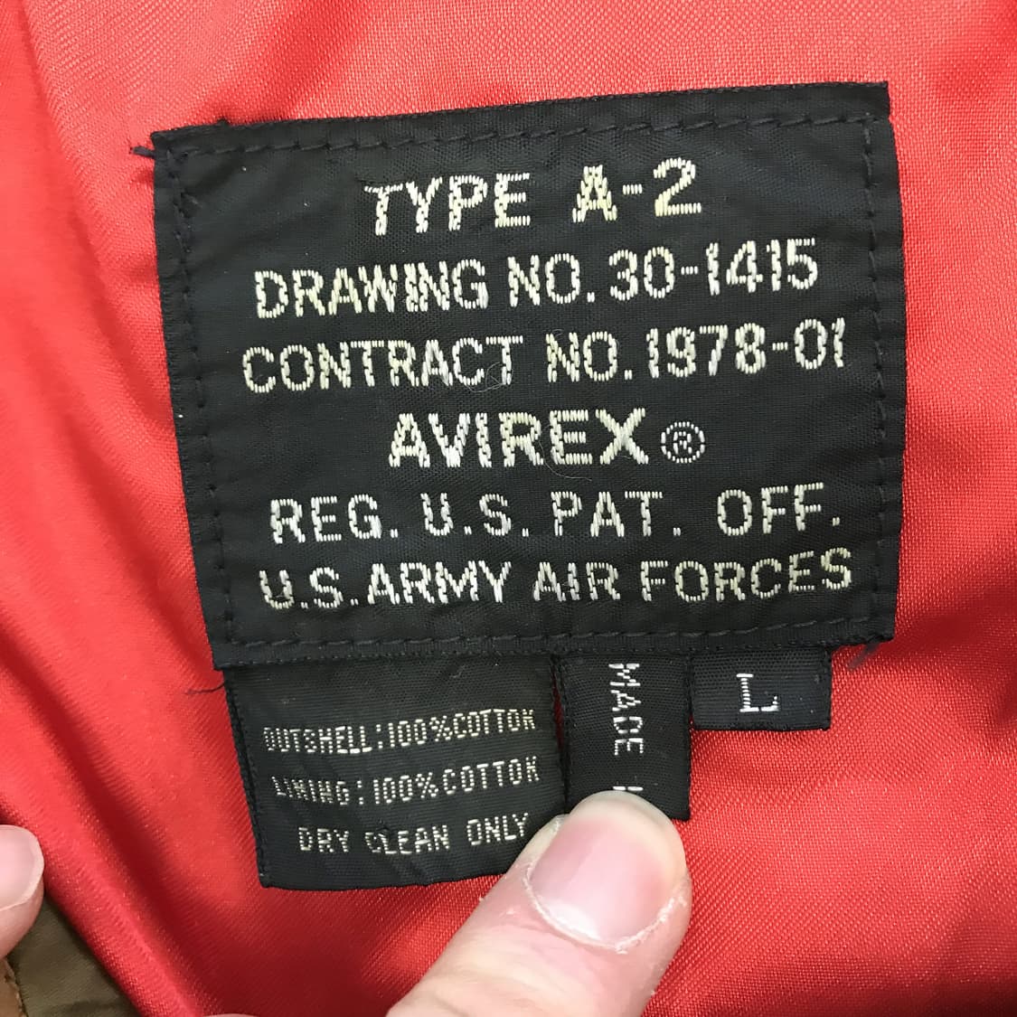 AVIREX 아비렉스 카라레더 A2 자켓 [L] 상품이미지4