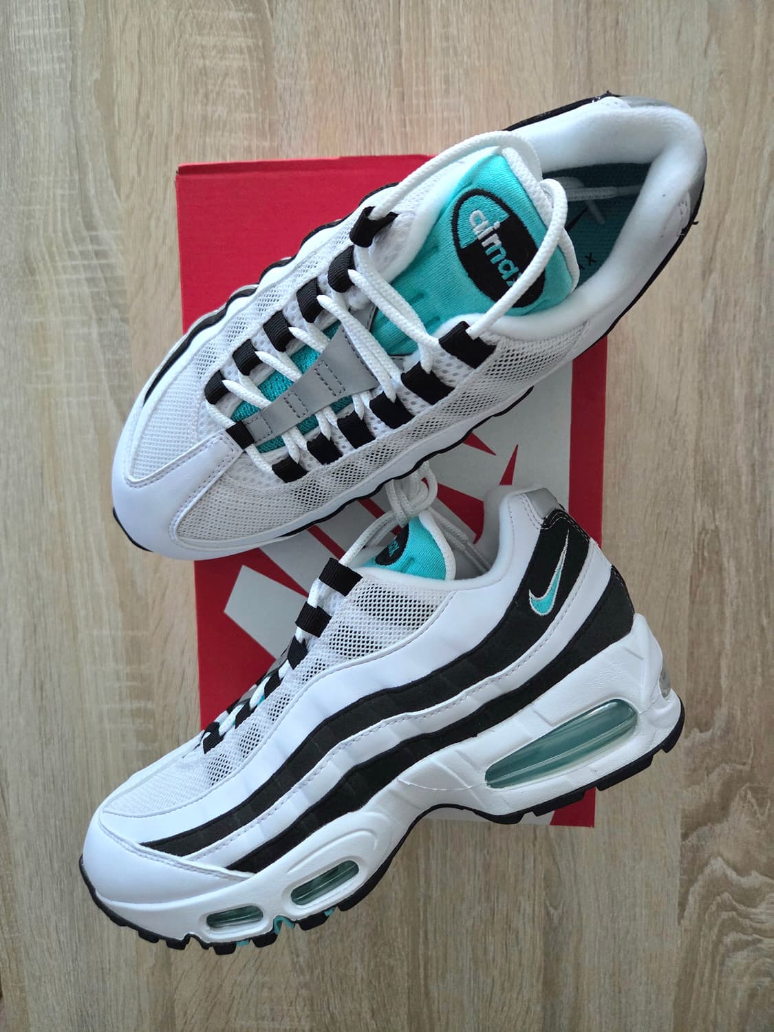 [255]나이키 에어맥스95 OG 화이트 앤 블랙 에메랄드 상품이미지1
