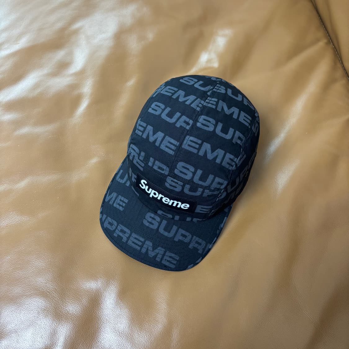 Supreme 슈프림 리액티브 로고 블랙 캠프캡 모자 (Black) 상품이미지5