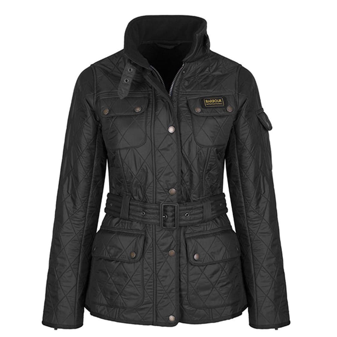 바버 폴라퀼트 퀼팅 자켓 블랙 상품이미지1