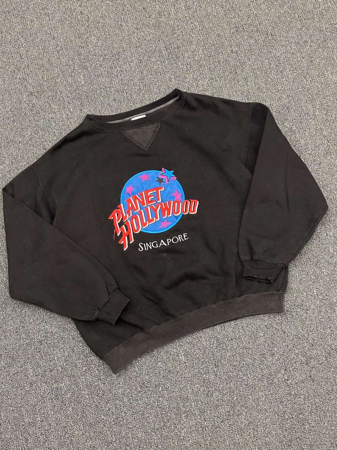 S)Planet Hollywood 빈티지 플리스 빅자수 스웻셔츠 상품이미지1