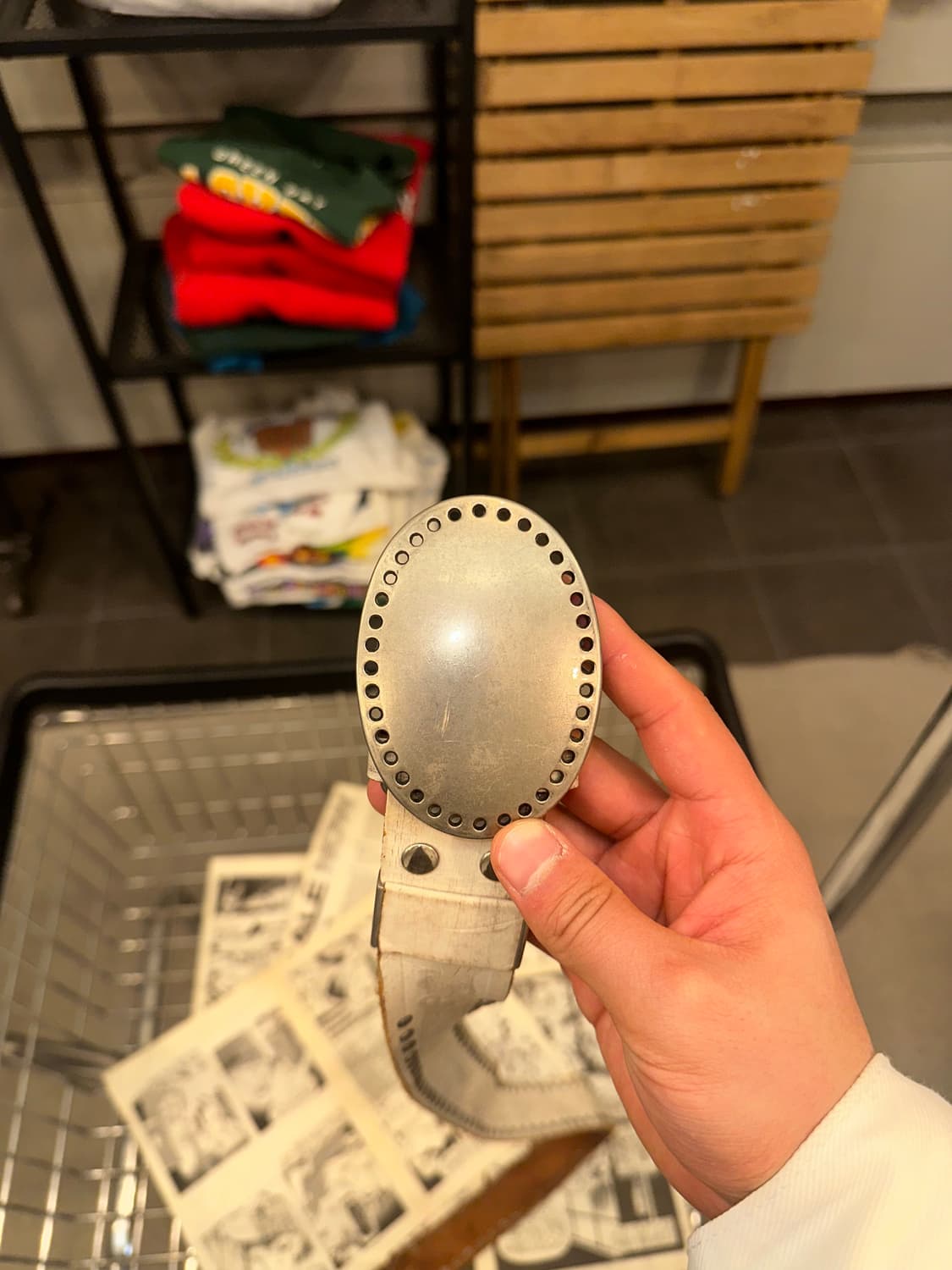 Big buckle Real leather stud patten belt 상품이미지5