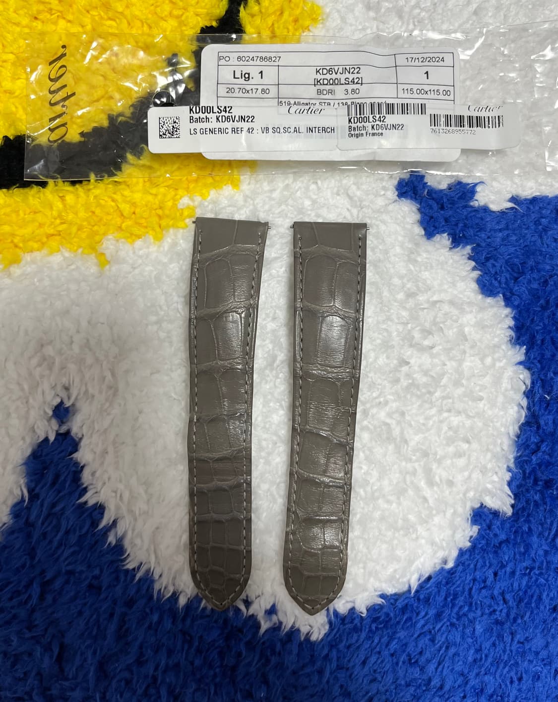 정품) 까르띠에 악어가죽 그레이 스트랩 L사이즈 (디버클용) 상품이미지1