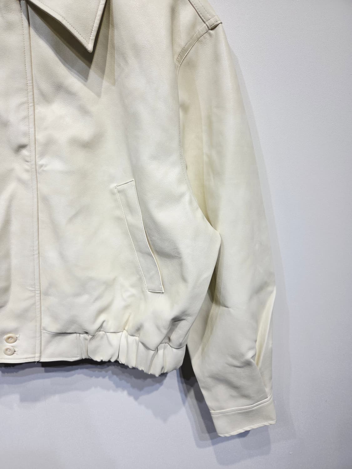 riette 리에뜨 크롭 레더 블루종 자켓 상품이미지5