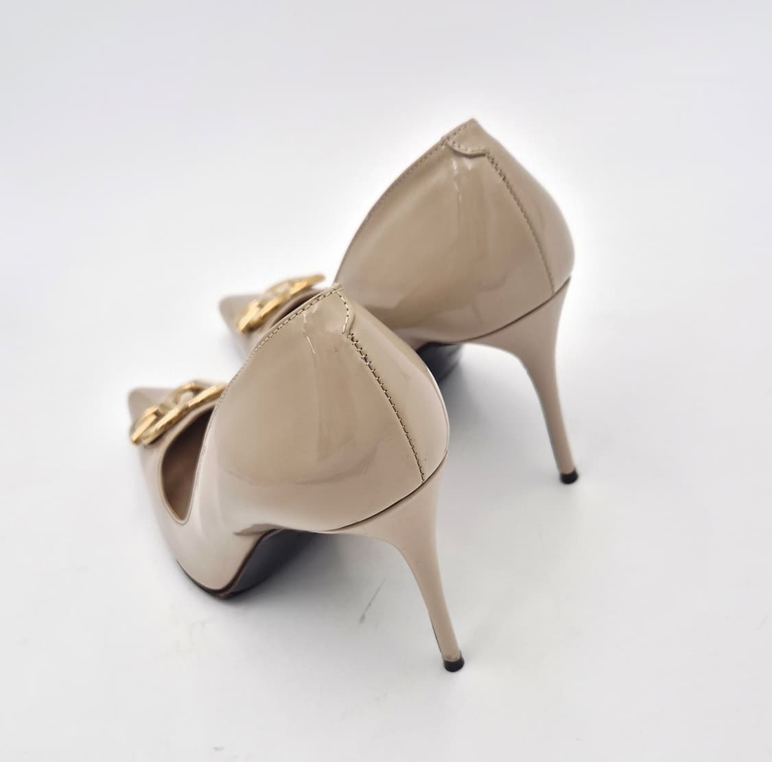 돌체앤가바나 DG 로고 페이던트 펌프스 힐 35.5 베이지 상품이미지10