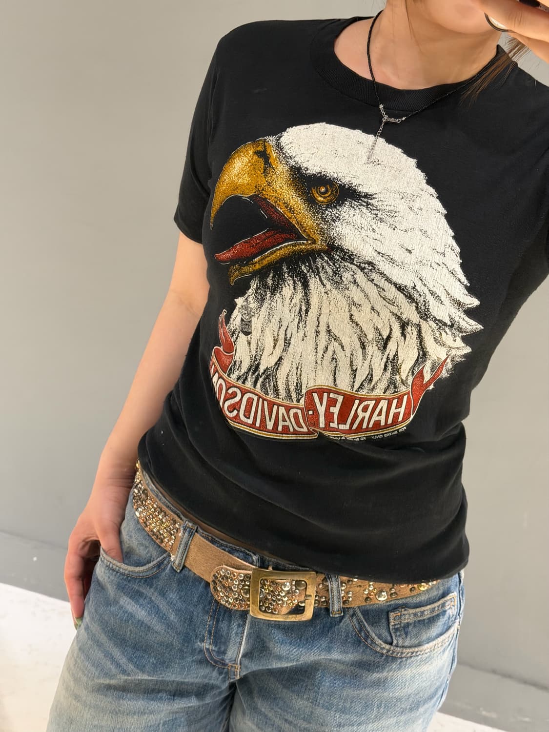 motorcycle eagle printing t-shirt  상품이미지3