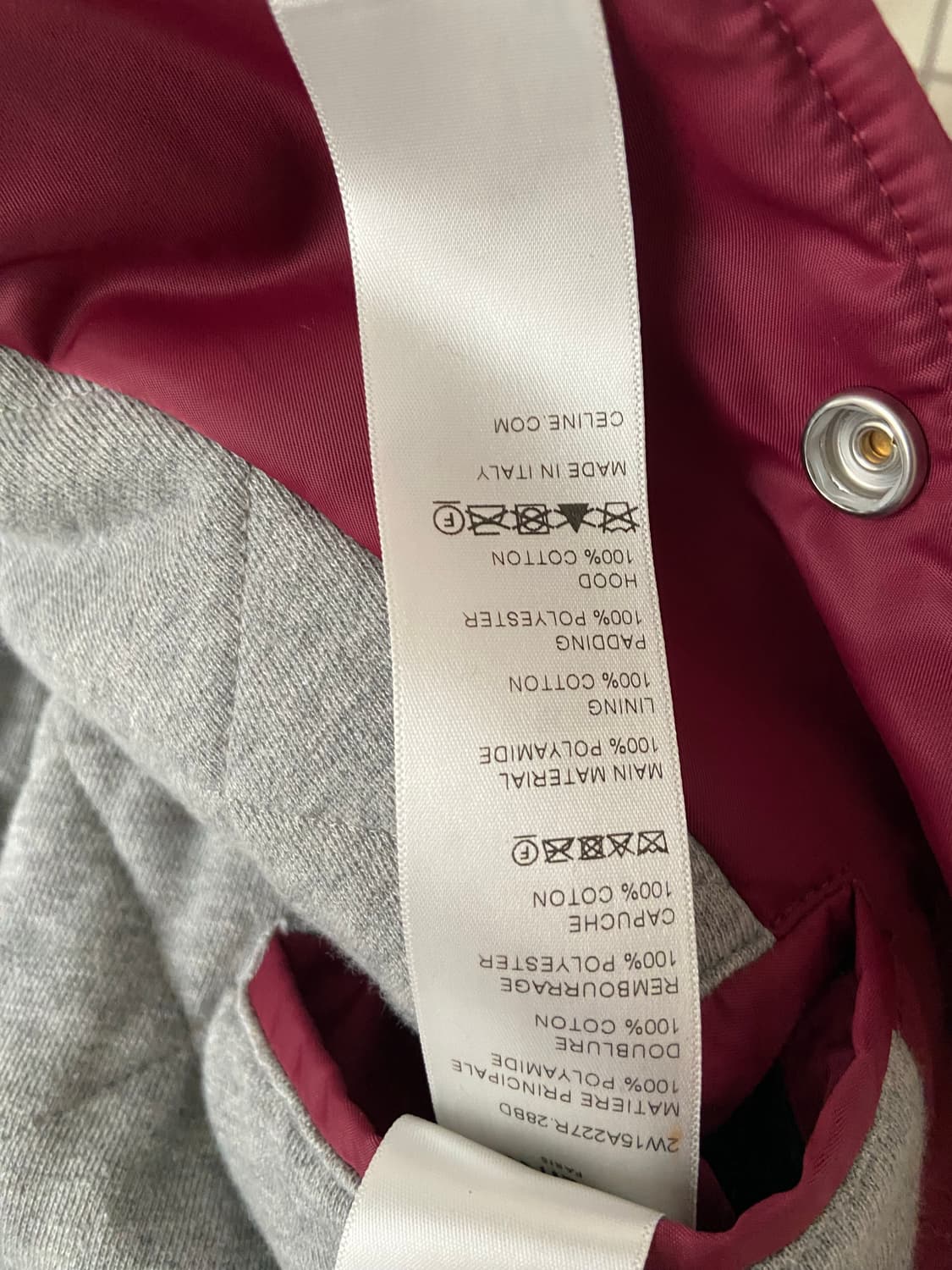 셀린느 나일론 오버핏 칼리지 바시티 자켓 사이즈 48 상품이미지5