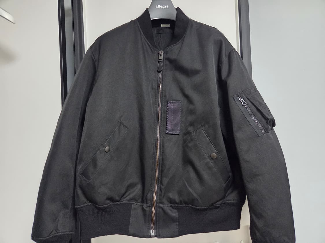 25ss 아프레쎄 빈티지 실크 플라이트 자켓 2 블랙 상품이미지1