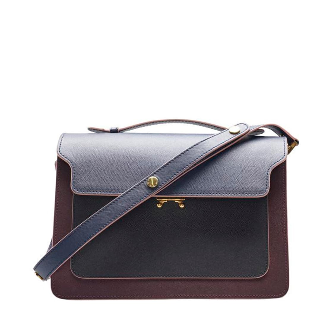 (중고) 마르니 네이비 사피아노 트렁크 탑 핸들 토트백 상품이미지1