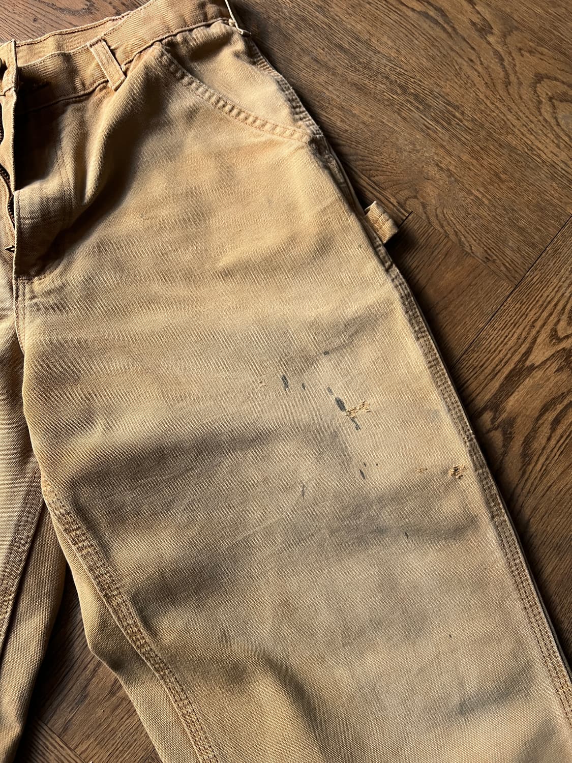 [32]칼하트 USA 빈티지 페이딩 브라운 싱글니 카펜터 워크 팬츠 상품이미지6