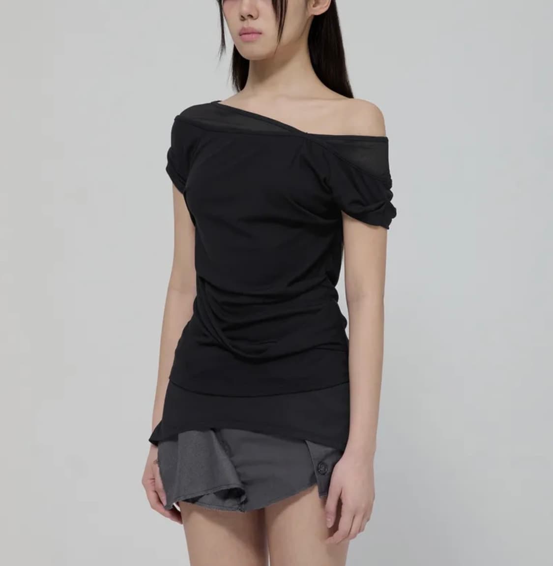 [새상품,정가이하] 플레어업 레이어드 반팔티 탑  상품이미지2