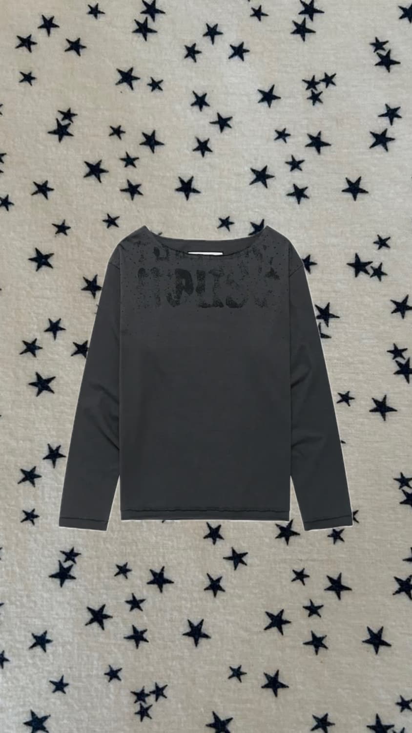 LOOSE FIT UNBALANCE LS TEE(W) CHARCOAL 상품이미지1