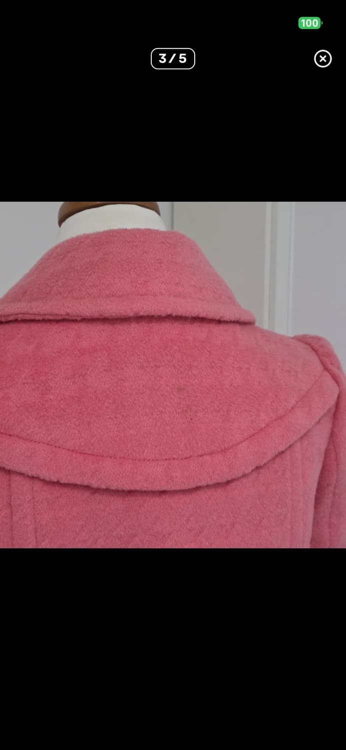 soup) 빈티지 핑크 울 앙고라 모직 혼방 로맨틱 클래식버튼 히메코트 상품이미지3