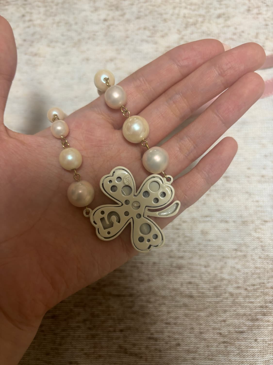 네잎클로버 진주 목걸이 상품이미지1