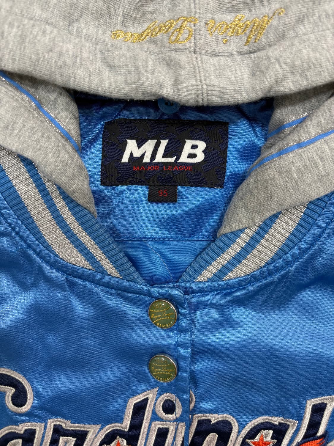 엠엘비 빅로고 00s 바시티자켓 올드스쿨 야구점퍼 블루 상품이미지6