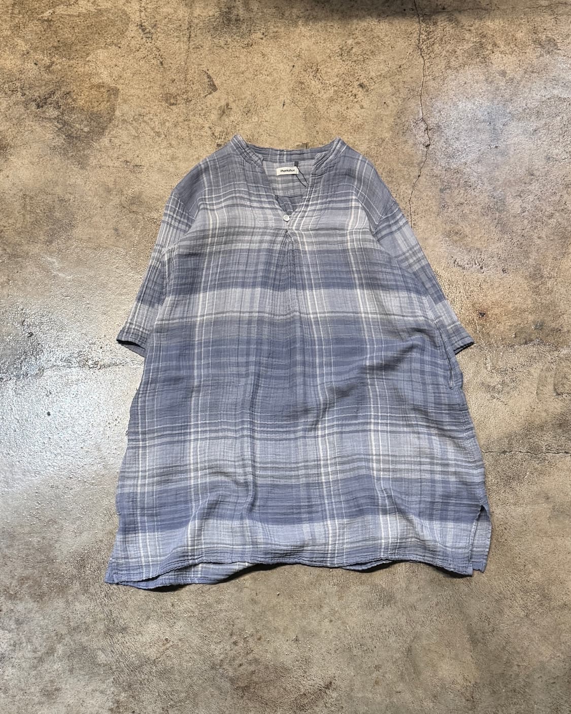 44-55 ) Plantation Crinkled Check Dress 상품이미지3