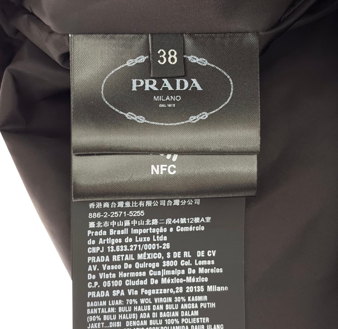 [38] 프라다 여성 캐시미어 니트 다운 숏 패딩 자켓 알비노 화이트 상품이미지8